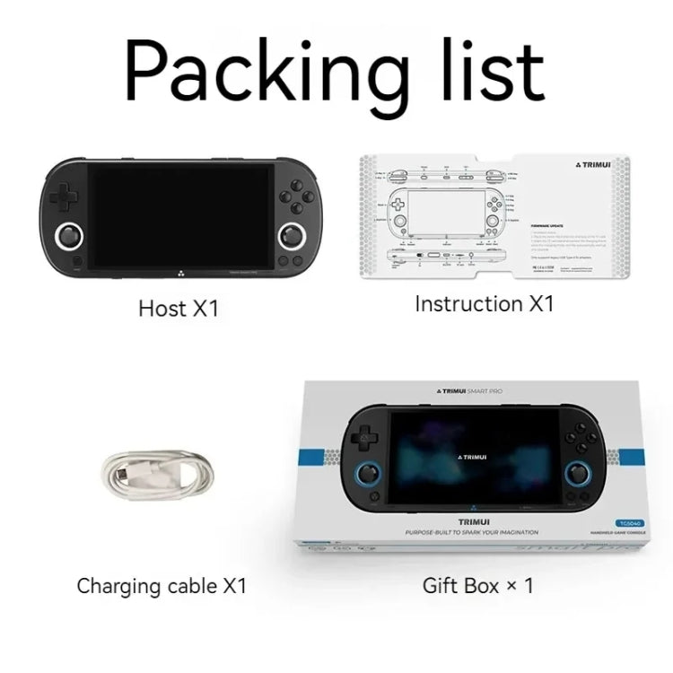 Trimui Smart Pro 4.96 Inch IPS Screen Handheld Game Console Open Source Linux System 256G(Black) - free shipping - PMC Jewellery - Order now!