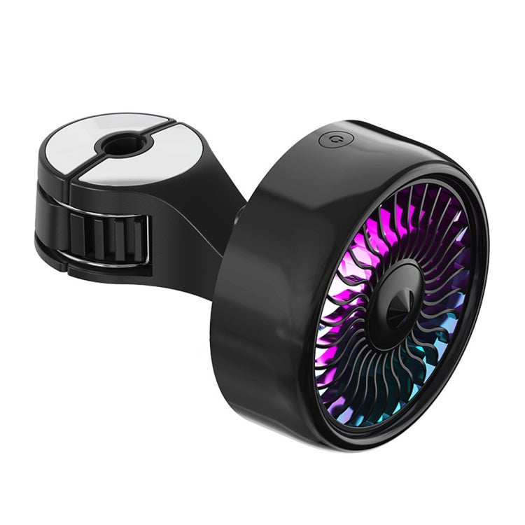 FE052 RGB Color Light USB Plug-in Clip-on Car Rear Seat Headrest Fan(Black) - Heating & Fans by PMC TechLife | Online Shopping South Africa | PMC TechLife | Buy Now Pay Later Mobicred