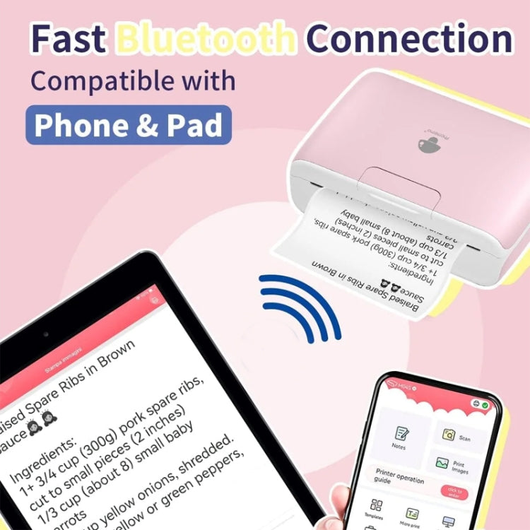 Phomemo M04S Thermal Printer Support 4 Inch Printing Width 300dpi Bluetooth Inkless Printer(Pink) - free shipping - PMC TechLife - Order now!