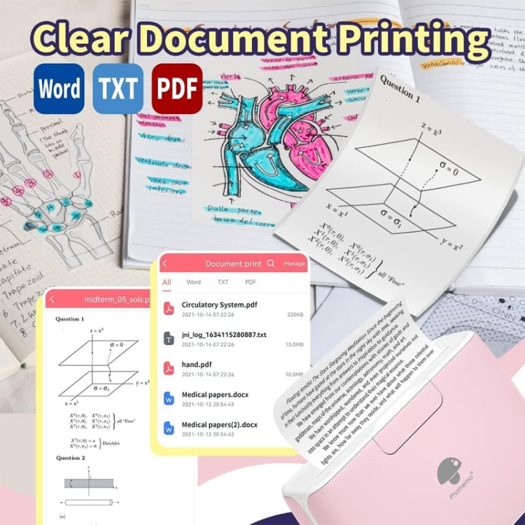Phomemo M04S Thermal Printer Support 4 Inch Printing Width 300dpi Bluetooth Inkless Printer(Pink) - free shipping - PMC TechLife - Order now!