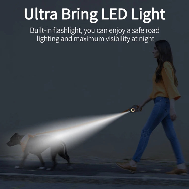 LED Light Luminous Pet Dog Leash Automatic Retractable Dog Walking Leash, Color: 5m Orange - Leashes & Chest Strap by PMC TechLife | Online Shopping South Africa | PMC TechLife | Buy Now Pay Later Mobicred