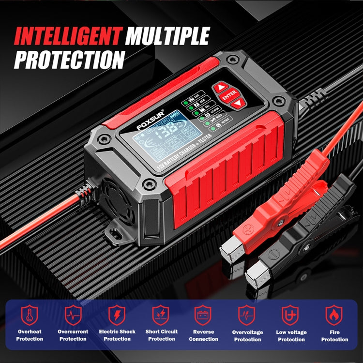 FOXSUR Cars Motorcycles 12V Lithium Cattery Charger With Battery Detection(US Plug) - Battery Charger by FOXSUR | Online Shopping South Africa | PMC TechLife | Buy Now Pay Later Mobicred