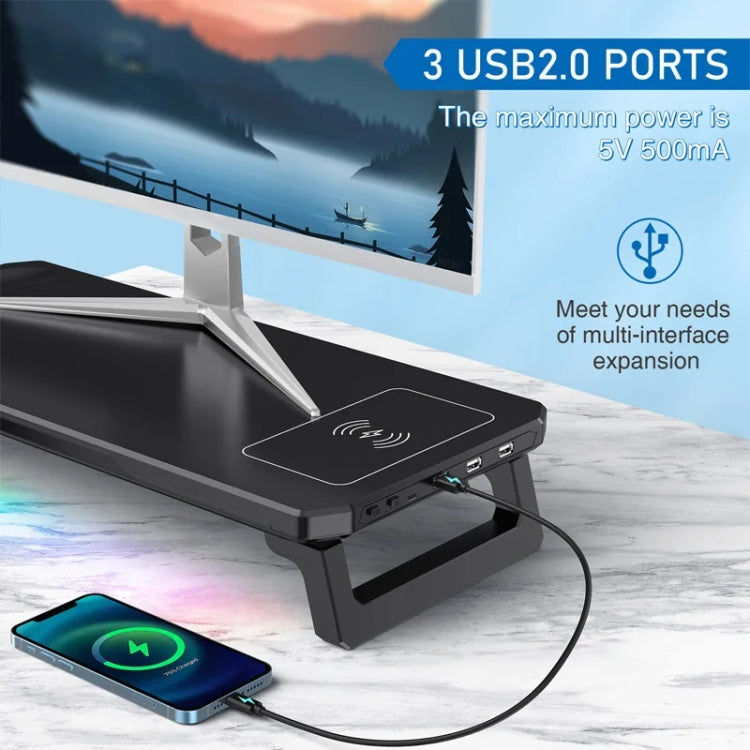RGB Computer Monitor Stand Riser 3 USB 2.0 +1 Type-C Ports, Spec: Basic White - free shipping - PMC Jewellery - Order now!