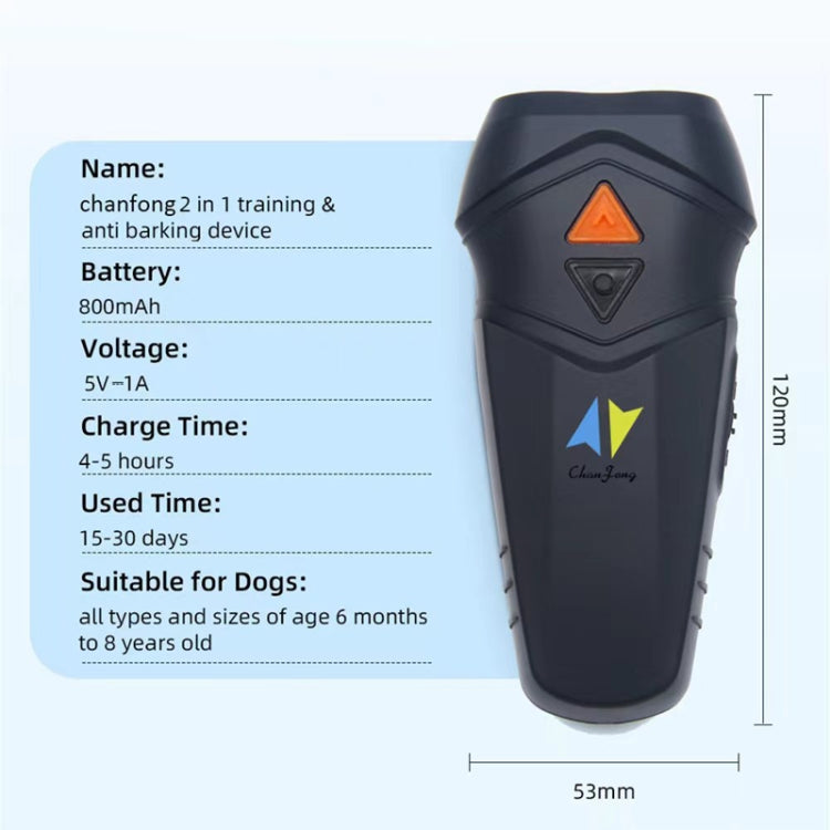 Chanfong Ultrasonic Handheld Dog Repeller Portable Dual Probe High Power Stop Barker(Black) - free shipping - PMC TechLife - Order now!