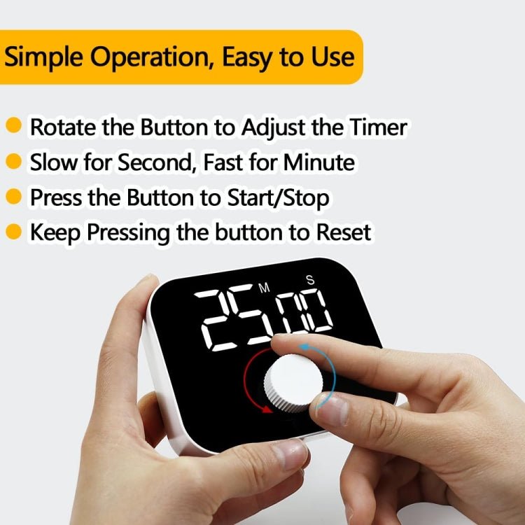 YS LED Rotating Timer IlSent Kitchen Time Manager(White) - free shipping - PMc TechLife - Order now!