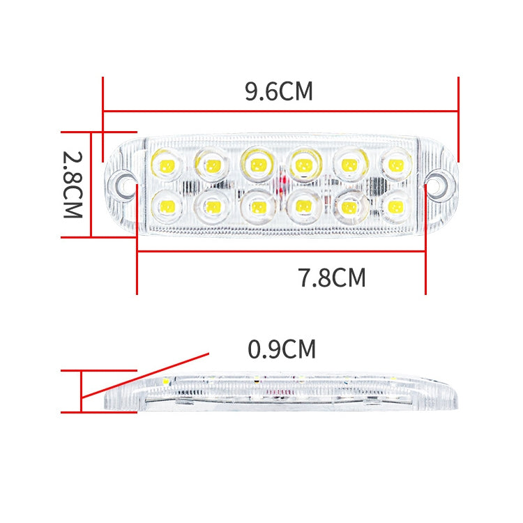 6pcs 12-Bead LED Flashing Warning Lights Motorcycle RV Signal Lights(White Light) - Clearance Lights by PMC TechLife | Online Shopping South Africa | PMC TechLife | Buy Now Pay Later Mobicred
