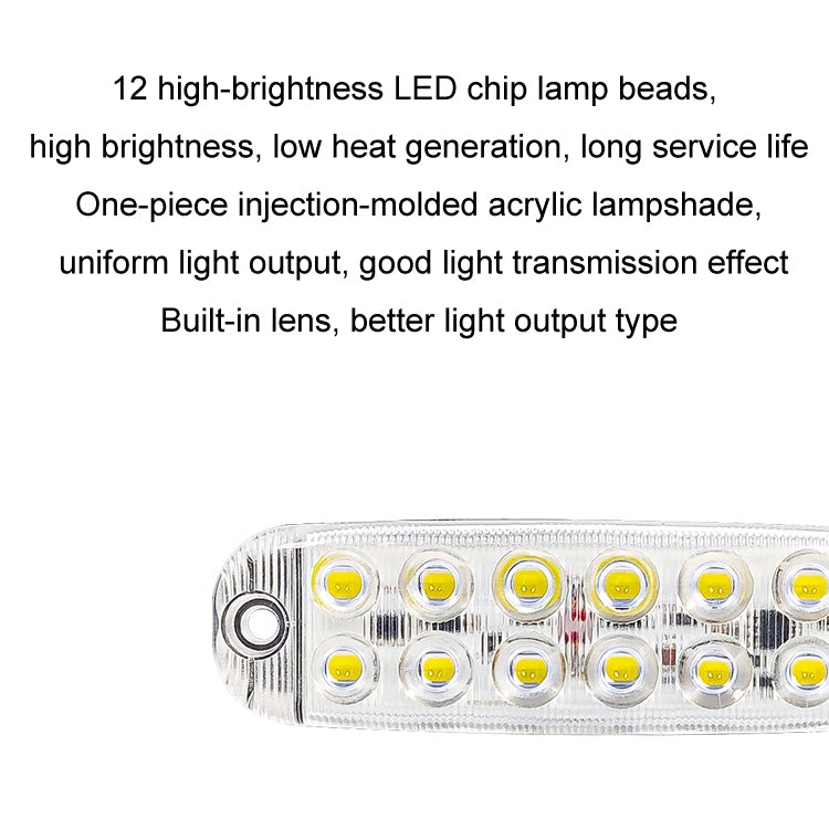 6pcs 12-Bead LED Flashing Warning Lights Motorcycle RV Signal Lights(Red Light) - Clearance Lights by PMC TechLife | Online Shopping South Africa | PMC TechLife | Buy Now Pay Later Mobicred