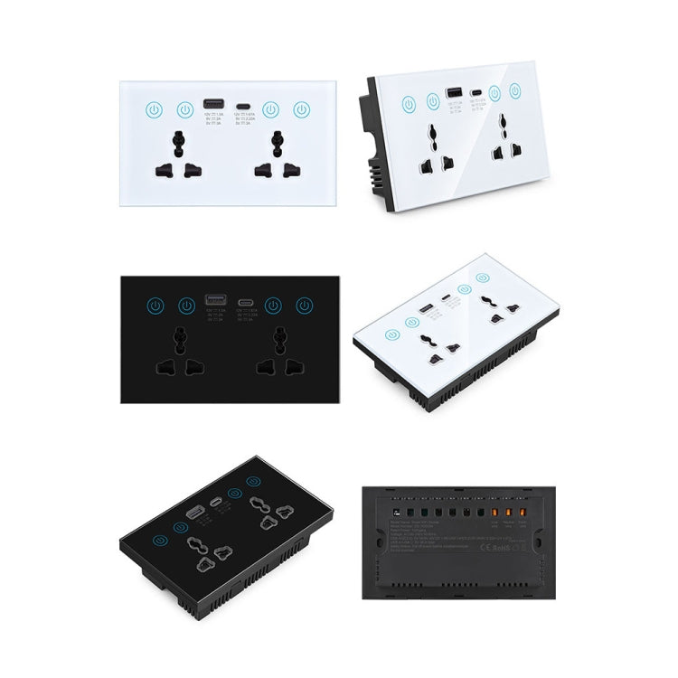 Graffiti Smart Socket With Switch USB+Type-C Dual Port Remote Control Socket, UK Plug, Style: ZigBee Black - Smart Socket by PMC TechLife | Online Shopping South Africa | PMC TechLife | Buy Now Pay Later Mobicred