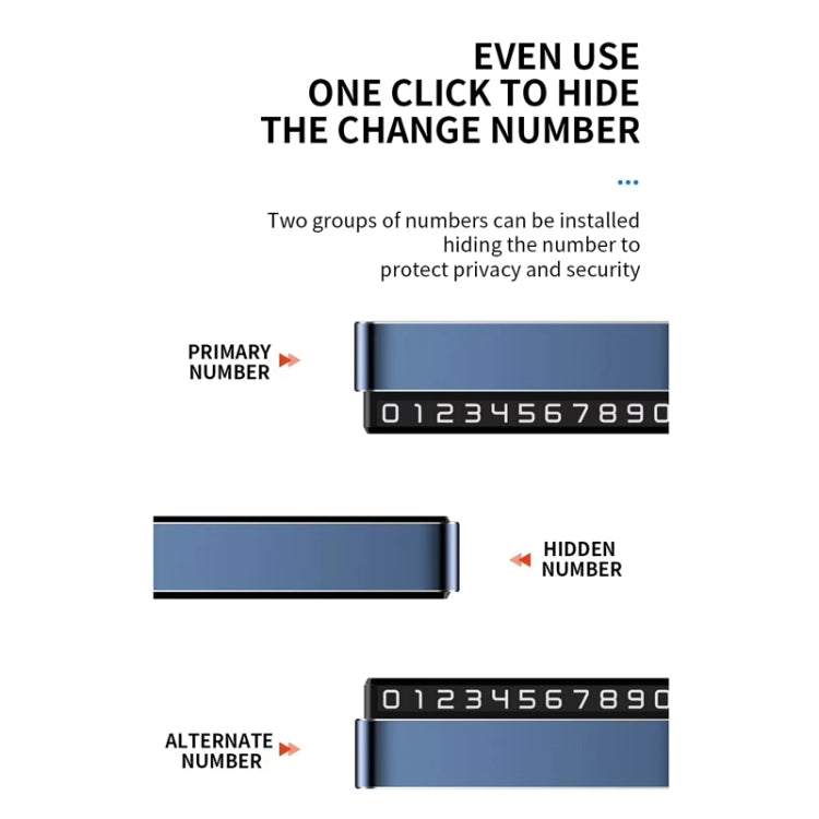 Metal Hidden Temporary Parking Number Plate Ornaments, Color: Single Number Silver - Parking Card by PMC TechLife | Online Shopping South Africa | PMC TechLife | Buy Now Pay Later Mobicred