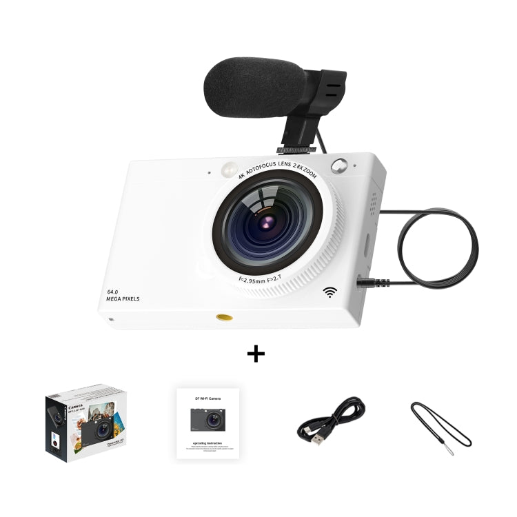 High-Definition CCD Digital Camera 64 Million WiFi Card Camera, Color: White + Microphone - Video Cameras by PMC Jewellery | Online Shopping South Africa | PMC Jewellery | Buy Now Pay Later Mobicred