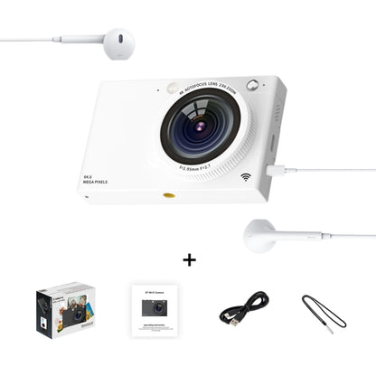 High-Definition CCD Digital Camera 64 Million WiFi Card Camera, Color: White + Headphone Cable - Video Cameras by PMC Jewellery | Online Shopping South Africa | PMC Jewellery | Buy Now Pay Later Mobicred