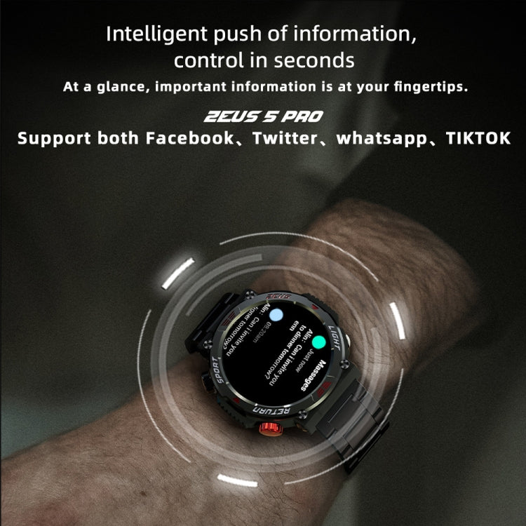 LOKMAT ZEUS 5 PRO 1.46 Inch 5ATM Waterproof Flashlight Bluetooth Call Smart Watch(Black) - Smart Watches by LOKMAT | Online Shopping South Africa | PMC Jewellery | Buy Now Pay Later Mobicred