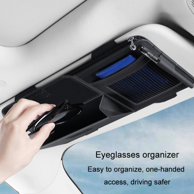 Multi-functional Car Sunshade Sunglasses ID Ticket Storage Bag Car Sun Visor Eyeglasses Case(Black) - Stowing Tidying by PMC TechLife | Online Shopping South Africa | PMC TechLife | Buy Now Pay Later Mobicred
