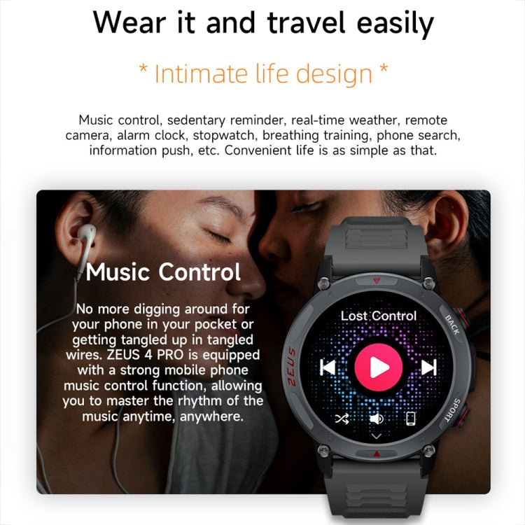 LOKMAT ZEUS4 PRO 1.43-Inch IP68 Waterproof Health Monitoring Bluetooth Call Smart Watch(Black) - Smart Watches by LOKMAT | Online Shopping South Africa | PMC Jewellery | Buy Now Pay Later Mobicred