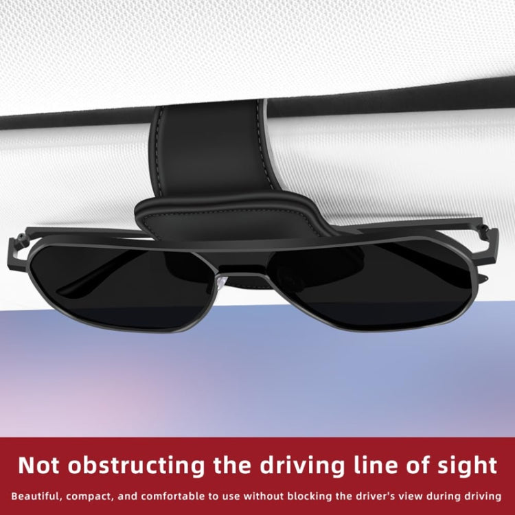 Car Eyeglasses Clip Car Leather Magnetic Closure Sunglasses Storage Bag(Black) - Sunglasses & Glasses Clips by PMC TechLife | Online Shopping South Africa | PMC TechLife | Buy Now Pay Later Mobicred