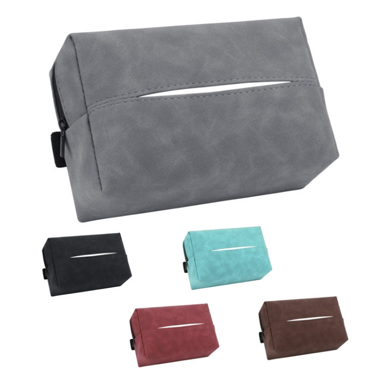 Car Armrest Box Tissue Box Car Sun Visor Seat Back Hanging Tissue Storage Bag(Brown) - Tissue Boxes by PMC TechLife | Online Shopping South Africa | PMC TechLife | Buy Now Pay Later Mobicred