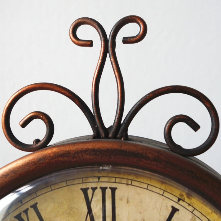 Iron Mute Clock Retro Living Room Decoration Clock(Brown) - Wall Clock by PMc TechLife | Online Shopping South Africa | PMc TechLife | Buy Now Pay Later Mobicred