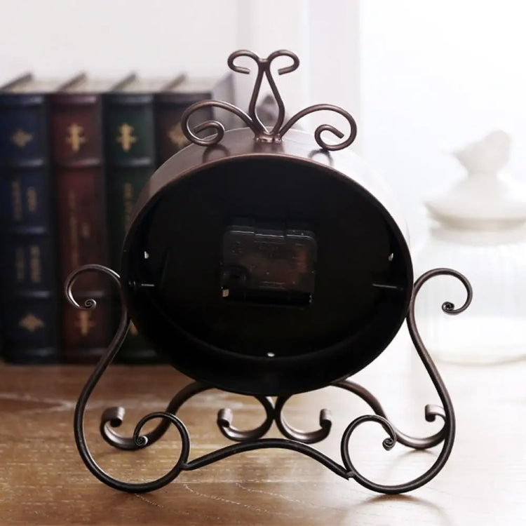 Iron Mute Clock Retro Living Room Decoration Clock(Brown) - Wall Clock by PMc TechLife | Online Shopping South Africa | PMc TechLife | Buy Now Pay Later Mobicred