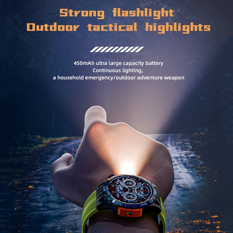 LOKMAT ZEUS6 PRO 1.46-Inch IP68 Waterproof SOS Flashlight Bluetooth Smart Watch(Black) - free shipping - PMC TechLife - Order now!