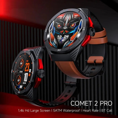 LOKMAT COMET2 PRO 1.46-Inch 5ATM Waterproof Bluetooth Call Smart Watch, Color: Brown Leather - Smart Watches by LOKMAT | Online Shopping South Africa | PMC Jewellery | Buy Now Pay Later Mobicred