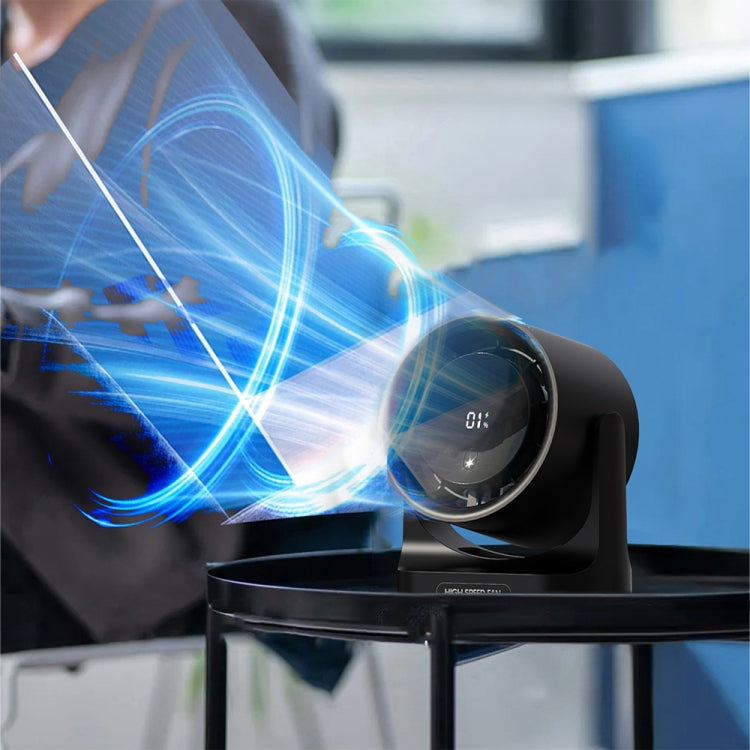 HX-F315 100-speed USB Charging Digital Display Wall-mounted Desktop Turbine Fan(Black) - Electric Fans by PMC TechLife | Online Shopping South Africa | PMC TechLife | Buy Now Pay Later Mobicred