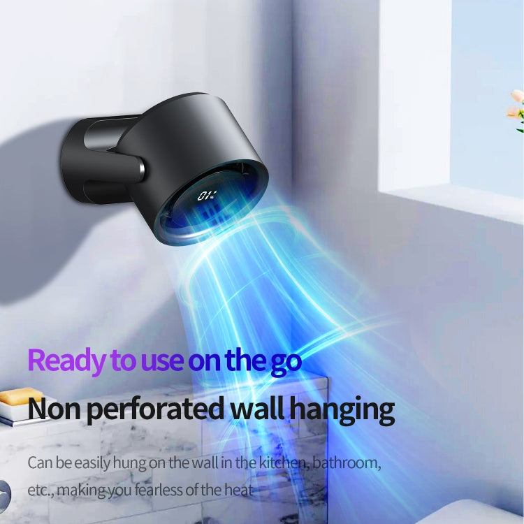 HX-F315 100-speed USB Charging Digital Display Wall-mounted Desktop Turbine Fan(Black) - Electric Fans by PMC TechLife | Online Shopping South Africa | PMC TechLife | Buy Now Pay Later Mobicred