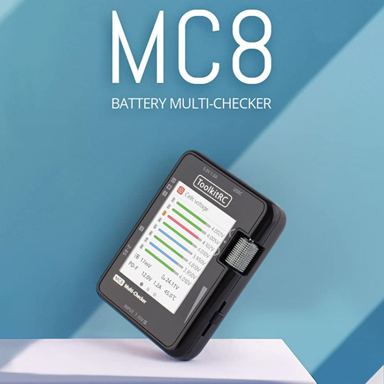 ToolkitRC MC8 Multifunctional Electrical Display Power Detection Signal PD Charger(Black) - free shipping - PMC Jewellery - Order now!