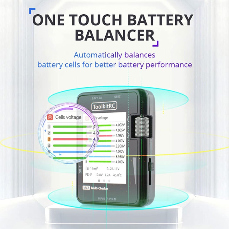 ToolkitRC MC8 Multifunctional Electrical Display Power Detection Signal PD Charger(Black) - free shipping - PMC Jewellery - Order now!