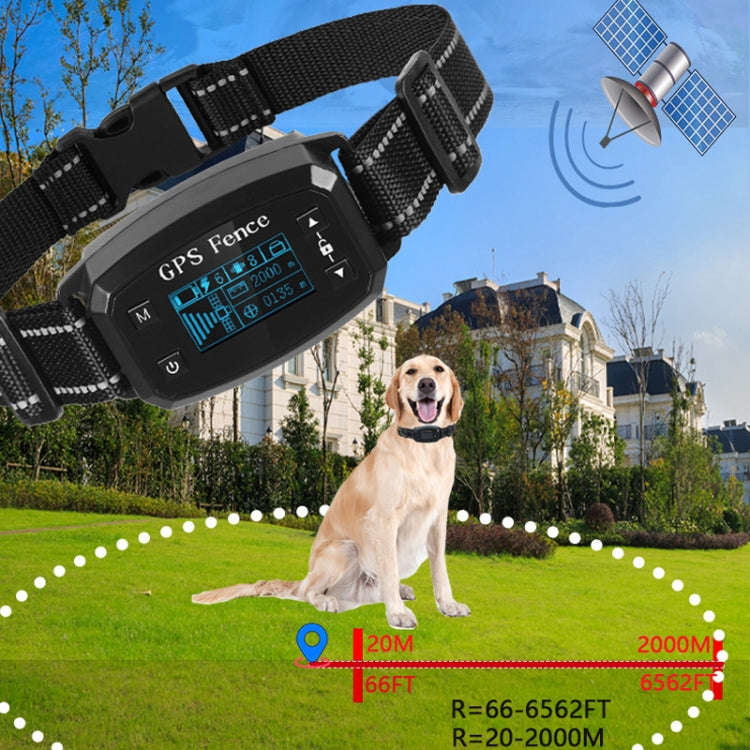 GPS Wireless Electronic Dog Fence Intelligent Automatic Stop Barker OLED Screen Dog Trainer Pet Shock Collar(White) - Training Aids by PMC TechLife | Online Shopping South Africa | PMC TechLife | Buy Now Pay Later Mobicred