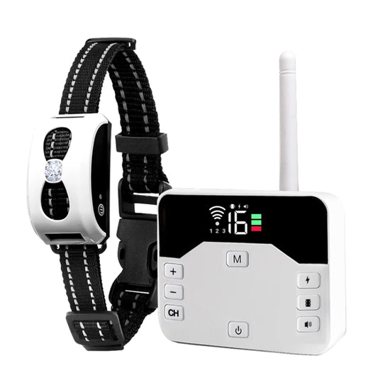 1 Drag 1 Pet Electronic Fence Wireless Stop Barker Outdoor Dog Collar Remote Control Dog Trainer(White) - Training Aids by PMC Jewellery | Online Shopping South Africa | PMC Jewellery | Buy Now Pay Later Mobicred