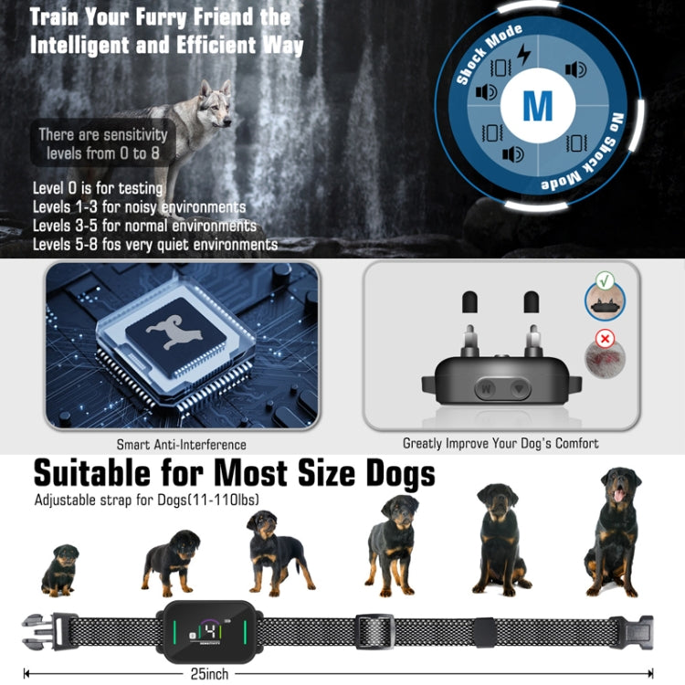 Color Screen Stop Bark Dog Trainer Anti Barking Pet Products(Black) - Training Aids by PMC TechLife | Online Shopping South Africa | PMC TechLife | Buy Now Pay Later Mobicred