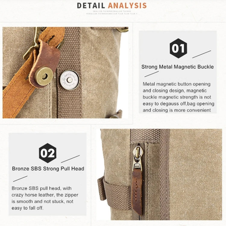 Vintage Camera Bag Waterproof  Canvas Backpack with Laptop Compartment Tripod Holder(Dark Gray) - Backpack by PMC TechLife | Online Shopping South Africa | PMC TechLife | Buy Now Pay Later Mobicred