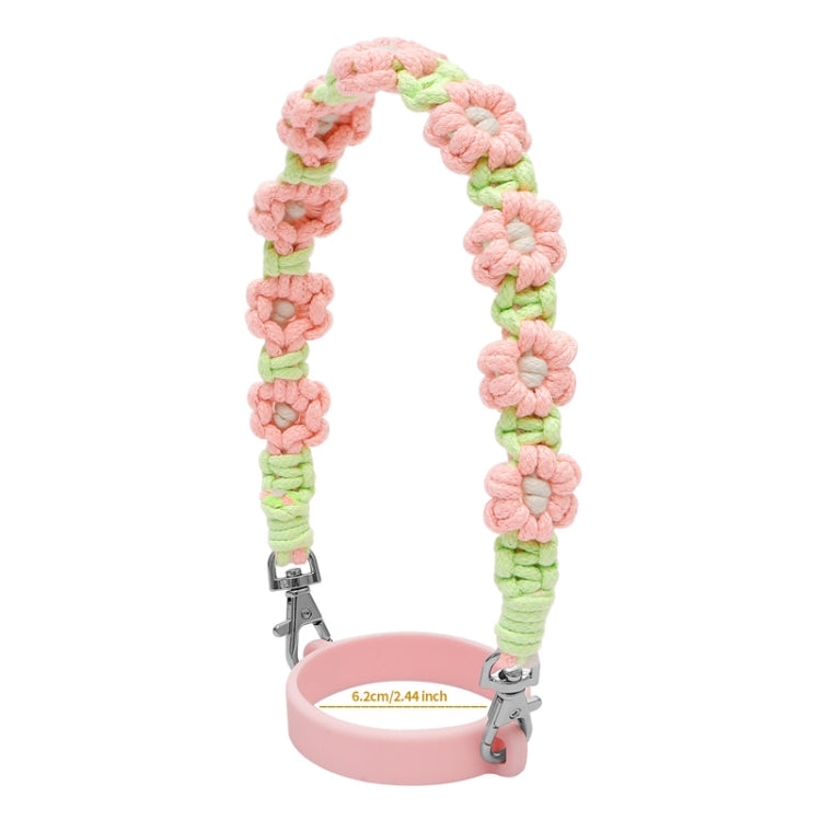 For 16-40oz Stanley Mug Lanyard Silicone Loop Boho Daisy Cute Flower Hand-Woven Mug Cover(Green) - Kettles by PMC TechLife | Online Shopping South Africa | PMC TechLife | Buy Now Pay Later Mobicred