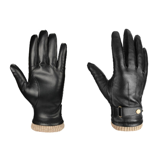 Autumn And Winter Padded Leather Gloves Business Simple Outdoor Sports Warm Gloves, Size: M(Black) - Full Finger Gloves by PMC Jewellery | Online Shopping South Africa | PMC Jewellery | Buy Now Pay Later Mobicred