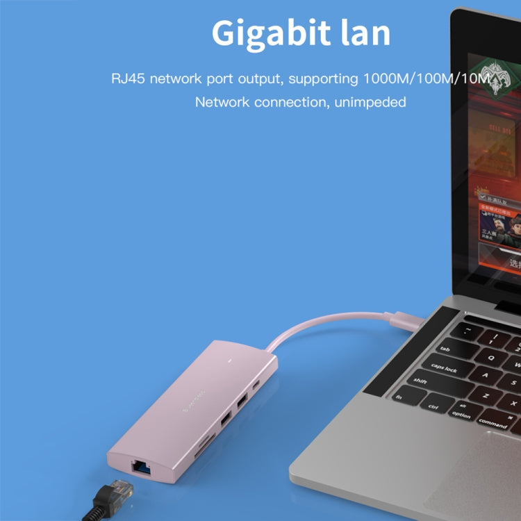 Blueendless 4K60Hz + Gigabit LAN + Data Type-C Docking Station, Spec: 6-in-1 Pink - free shipping - PMC Jewellery - Order now!