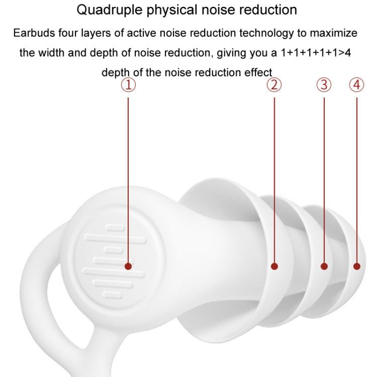 Noise Canceling Sleeping Earplugs Triple Layer Soundproofing Silicone Swimming Earplugs(White) - free shipping - PMC TechLife - Order now!
