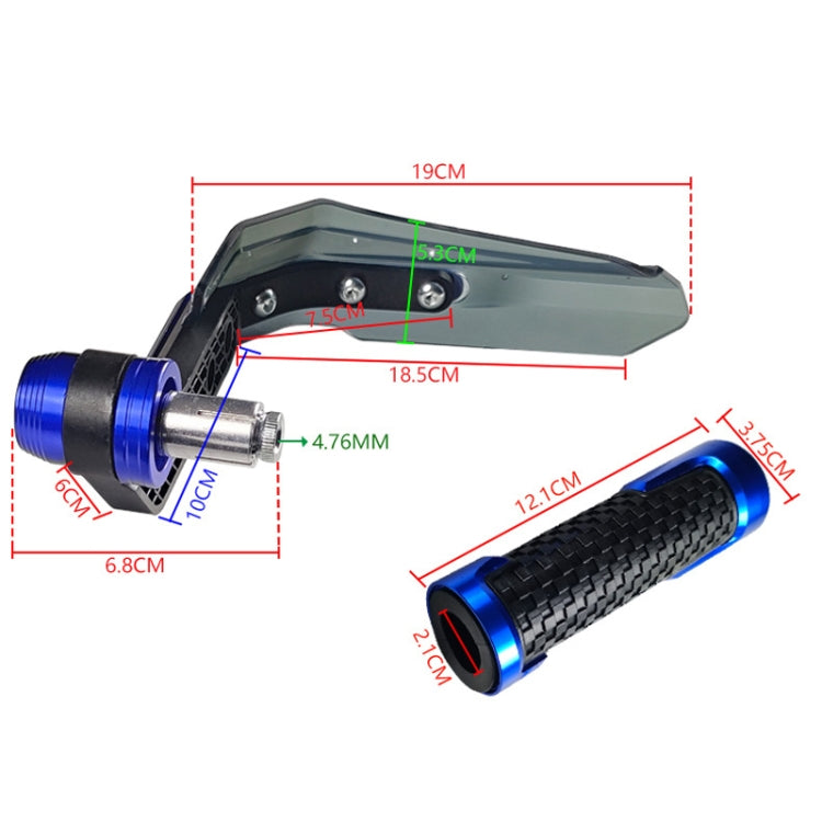 4 In 1 Motorcycle Modification Accessories Horn Windshield Windproof Protective Cover+Handlebar Plastic Throttle Grip Accessories(Blue) - Grips by PMC TechLife | Online Shopping South Africa | PMC TechLife | Buy Now Pay Later Mobicred
