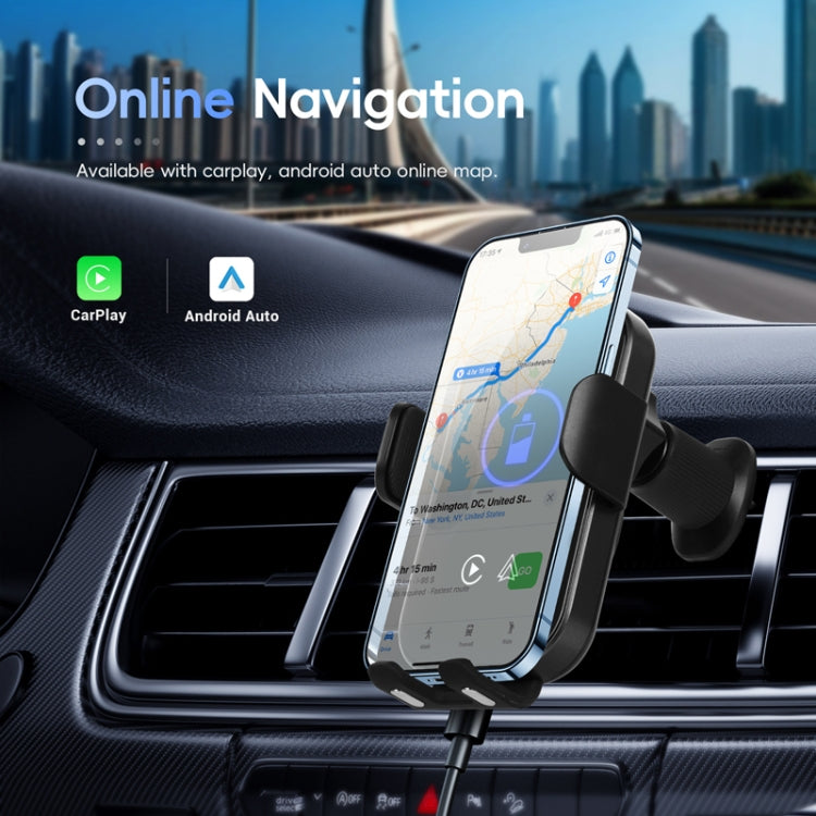 Fast Charging Retractable Recharging Cell Phone Holder With Wireless CarPlay Android Auto Function(Standard) - Wireless Charger Holders by PMC TechLife | Online Shopping South Africa | PMC TechLife | Buy Now Pay Later Mobicred