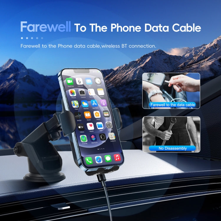 Fast Charging Retractable Recharging Cell Phone Holder With Wireless CarPlay Android Auto Function(Standard) - Wireless Charger Holders by PMC TechLife | Online Shopping South Africa | PMC TechLife | Buy Now Pay Later Mobicred