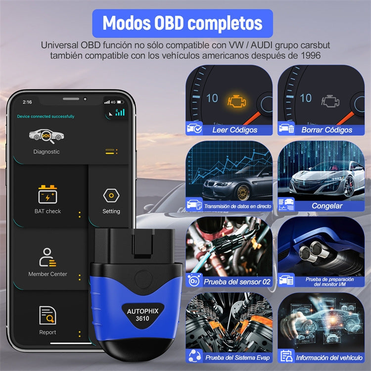 AUTOPHIX 3610 Bluetooth Car Full System Diagnostic Scanner For VW / AUDI / SKODA / SEAT - free shipping - PMC TechLife - Order now!