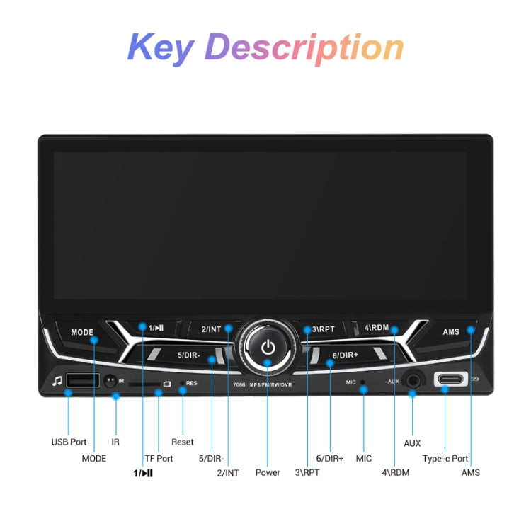 6.86inch Dual Butt Button Knob Player MP5 With Backup Camera Function / Bluetooth / CarPlay(Standard) - Car MP3 & MP4 & MP5 by PMC TechLife | Online Shopping South Africa | PMC TechLife | Buy Now Pay Later Mobicred