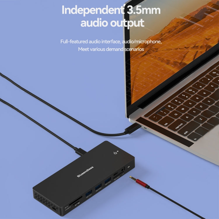 Blueendless 12-In-1 HD Multifunctional Docking Station 10Gbps Splitter With Switch(Dual 8K HDMI+DP) - free shipping - PMC Jewellery - Order now!
