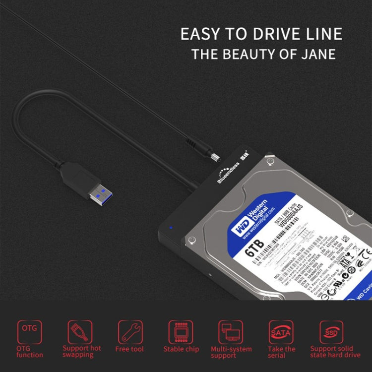 Blueendless US35 USB3.0 To SATA Adapter 2.5 / 3.5-Inch Hard Drive SSD Reader, Spec: USB3.0 EU Plug - USB to IDE / SATA by Blueendless | Online Shopping South Africa | PMC Jewellery | Buy Now Pay Later Mobicred