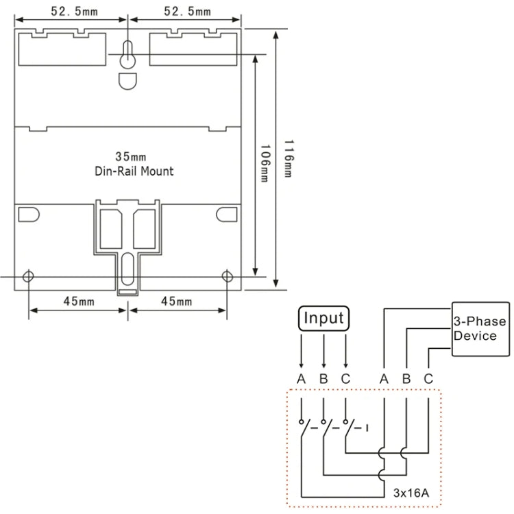 SINOTIMER TM613 380V 16A Three-Phase Programmable Time Switch With Backlight - free shipping - PMC TechLife - Order now!