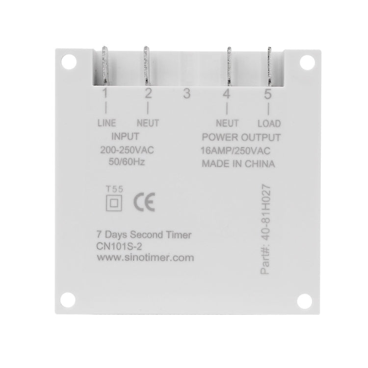 SINOTIMER CN101S-2 220V 1 Second Interval Digital LCD Timer Switch 7 Days Weekly Programmable Time Relay - Switch by SINOTIMER | Online Shopping South Africa | PMC TechLife | Buy Now Pay Later Mobicred