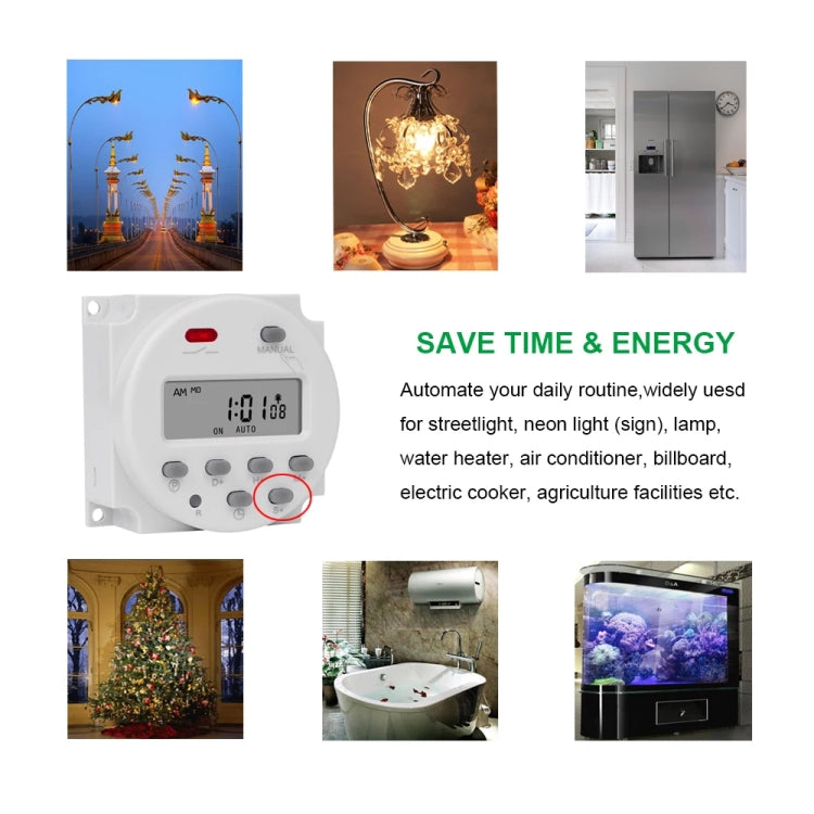 SINOTIMER CN101S-4 12V 1 Second Interval Digital LCD Timer Switch 7 Days Weekly Programmable Time Relay - Switch by SINOTIMER | Online Shopping South Africa | PMC TechLife | Buy Now Pay Later Mobicred