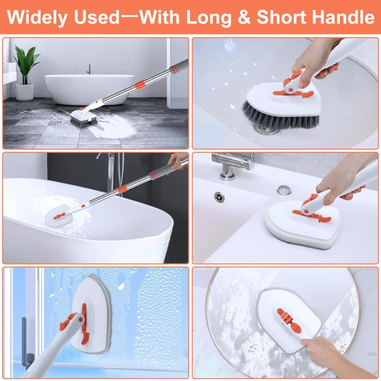 Shower Cleaning Brush With 52 Inch Adjustable Handle Tub Tile Scrubber Brush, Spec: Set 4 - free shipping - PMc TechLife - Order now!