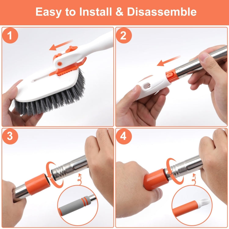 Shower Cleaning Brush With 52 Inch Adjustable Handle Tub Tile Scrubber Brush, Spec: Set 3 - free shipping - PMc TechLife - Order now!