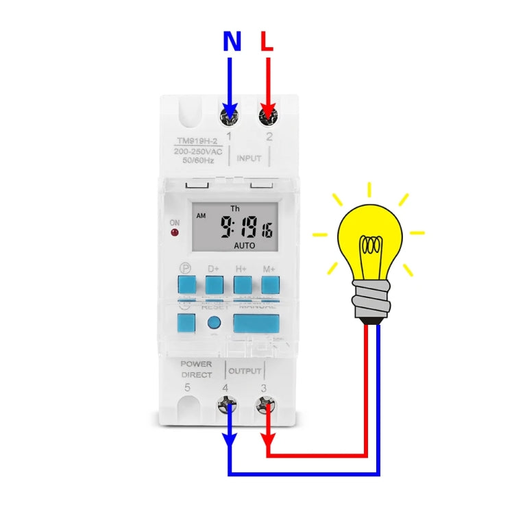 SINOTIMER TM919HK 85-265V AC 16A DIN Rail 4 Pins Voltage Output Digital Switch Timer Automatic Cycle Timing Controller - Switch by SINOTIMER | Online Shopping South Africa | PMC TechLife | Buy Now Pay Later Mobicred