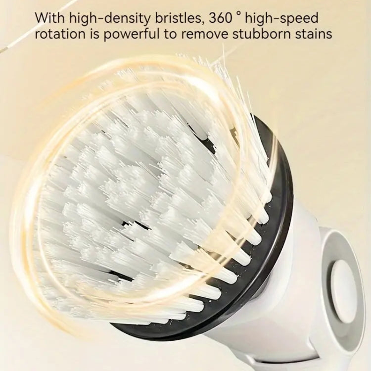 7 In 1 Electric Spin Scrubber Rechargeable Waterproof Floor Clean Bush with 23.6 Inch Adjustable Handle(White) - Sponges, Cloths & Brushes by PMC TechLife | Online Shopping South Africa | PMC TechLife | Buy Now Pay Later Mobicred